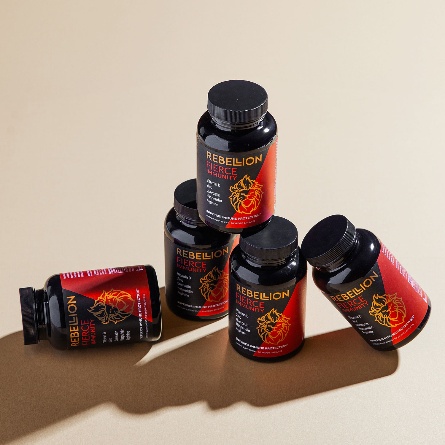 Ultimate Immune System Booster Supplement with gold capsule